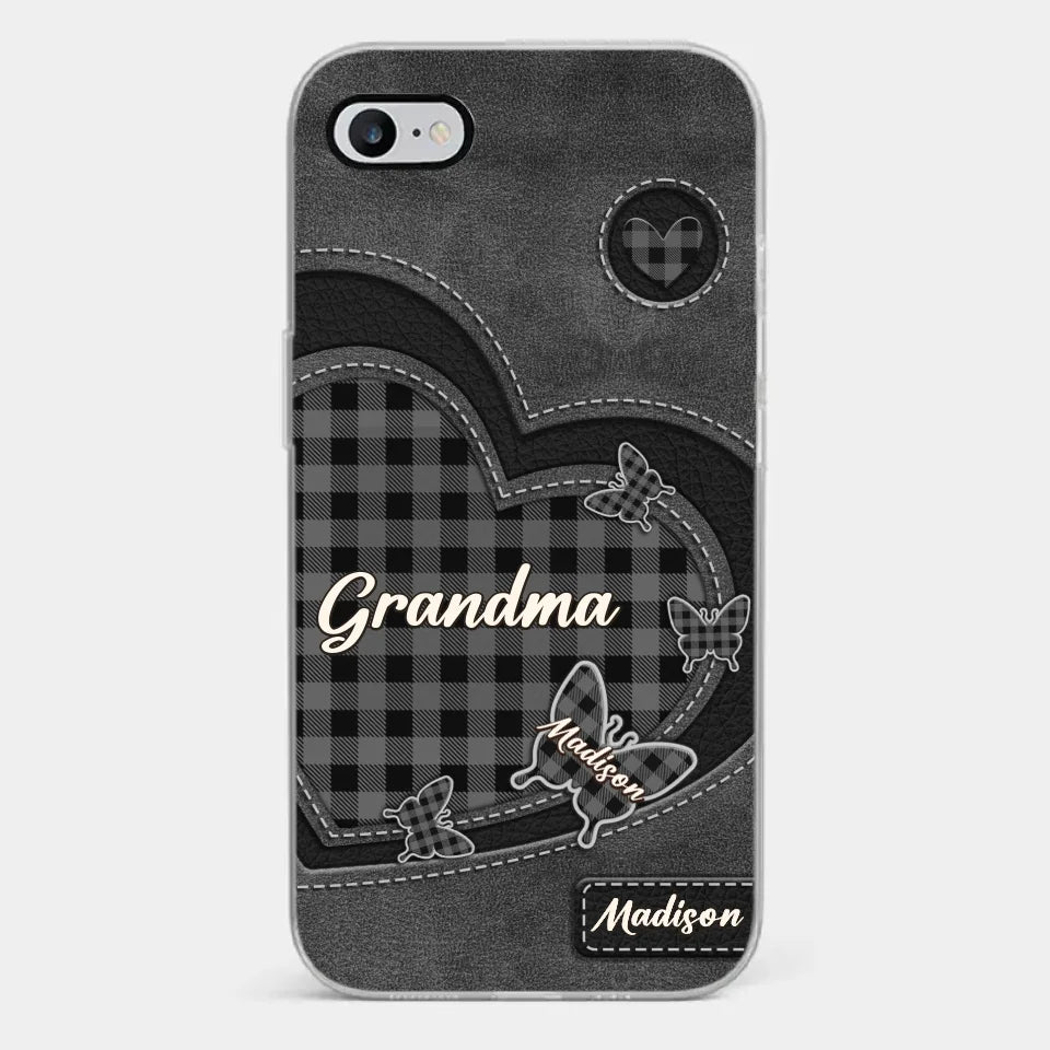 L'amour de grand-mère est un câlin qui ne finit jamais - Coque de téléphone transparente personnalisée pour la famille - Cadeau pour maman et grand-mère