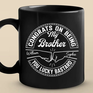 L'amour fait la famille - Mug noir personnalisé pour la famille - Cadeau pour les membres de la famille