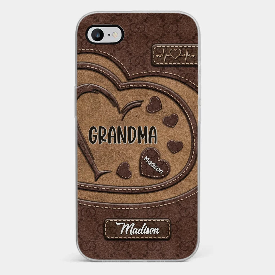Enracinés dans l'amour, grandissant ensemble - Coque de téléphone transparente personnalisée pour famille - Cadeau pour maman, grand-mère