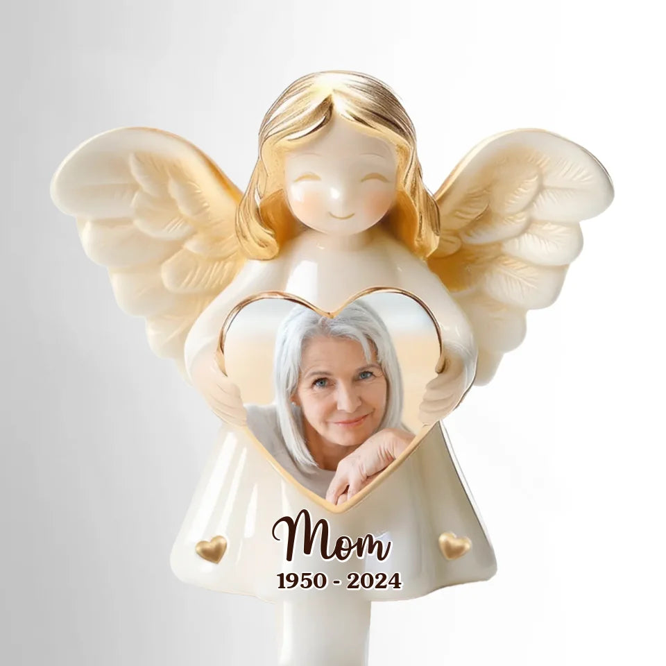 Photo personnalisée en souvenir de vous avec amour - Piquet de jardin en acrylique style vitrail personnalisé - Cadeau de condoléances pour les membres de la famille