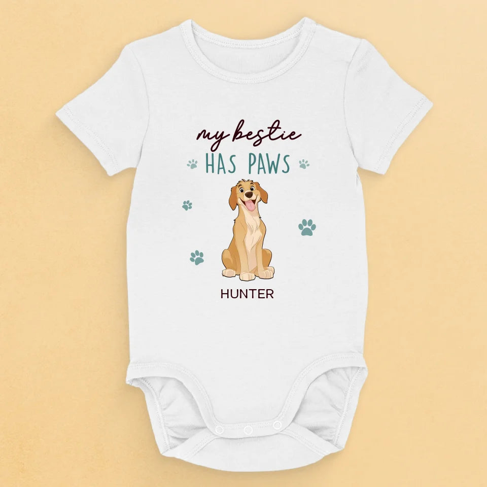 Mon meilleur ami est tout doux et fabuleux - Body bébé personnalisé avec chien - Cadeau de naissance, cadeau pour les propriétaires d'animaux et les amoureux des animaux
