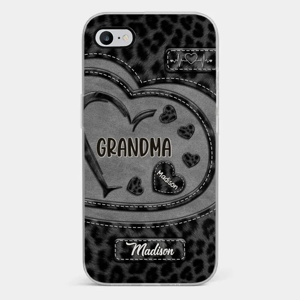 L'amour de grand-mère rend la vie plus douce - Coque de téléphone transparente personnalisée pour la famille - Cadeau pour maman et grand-mère