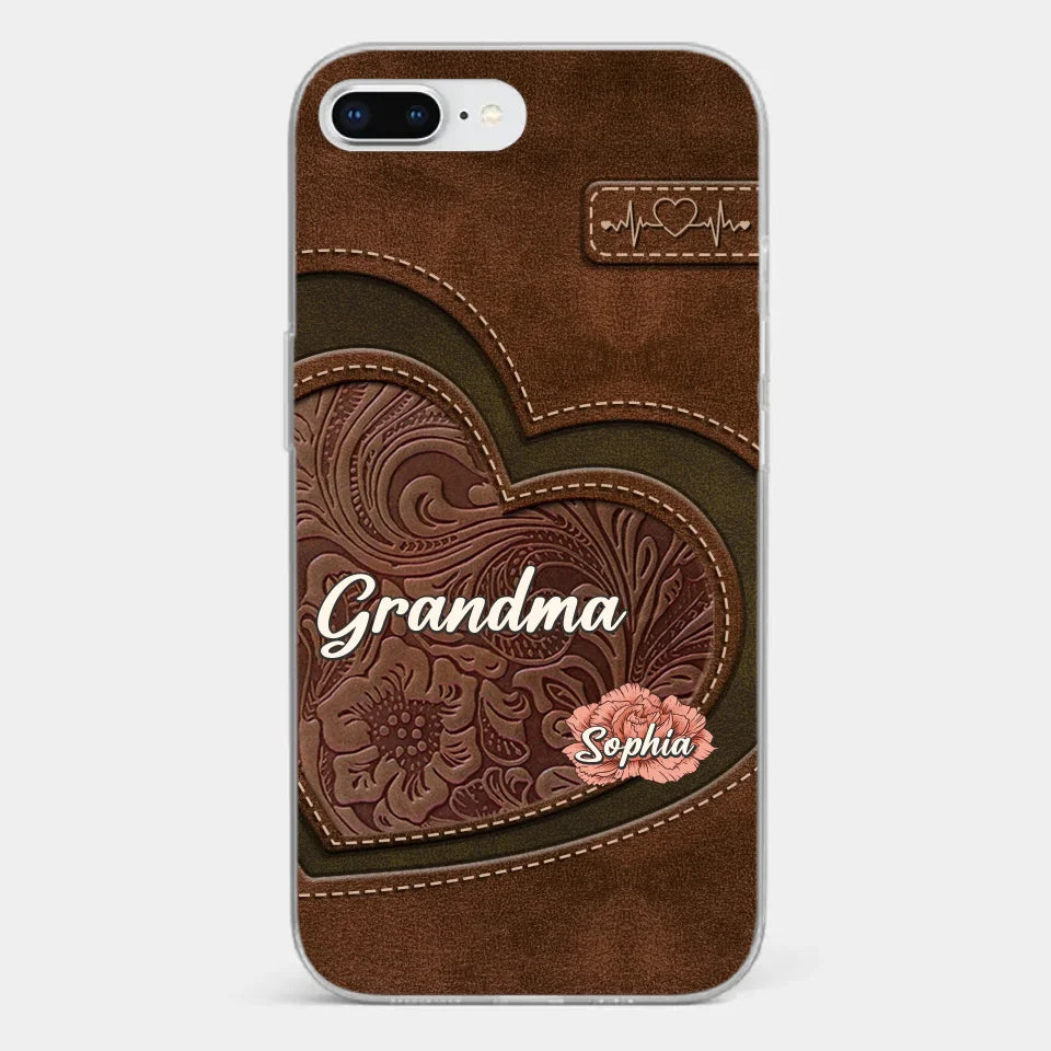Her Love Blossoms In Every Season - Family Personalized Custom Clear Phone Case - Gift For Mom, Grandma