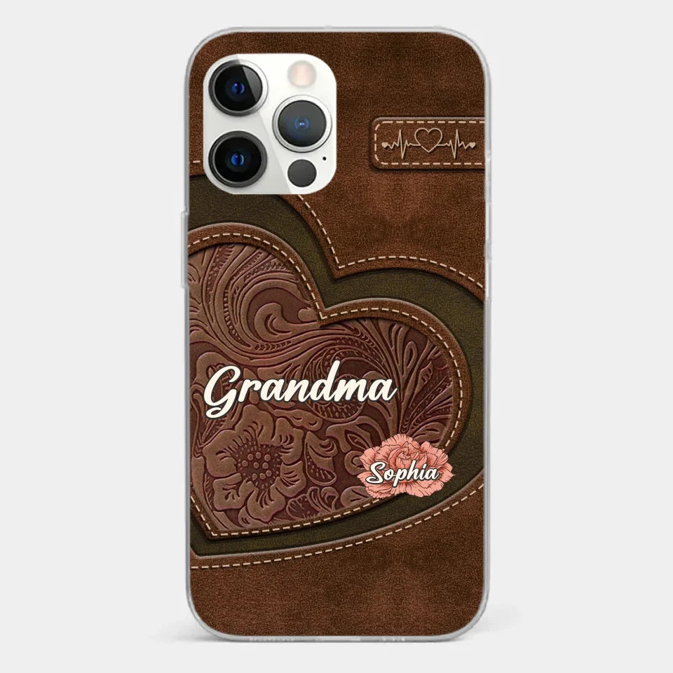 Her Love Blossoms In Every Season - Family Personalized Custom Clear Phone Case - Gift For Mom, Grandma
