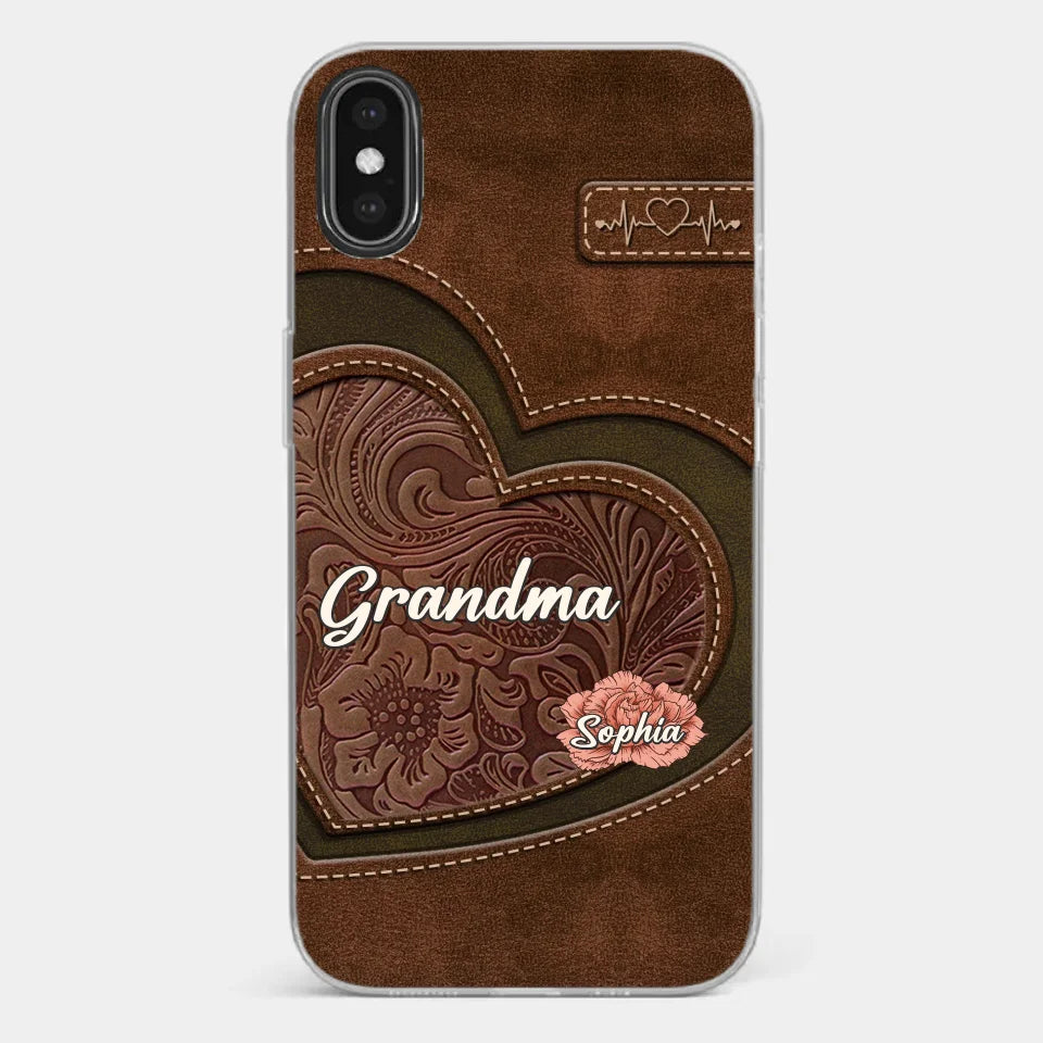 Her Love Blossoms In Every Season - Family Personalized Custom Clear Phone Case - Gift For Mom, Grandma
