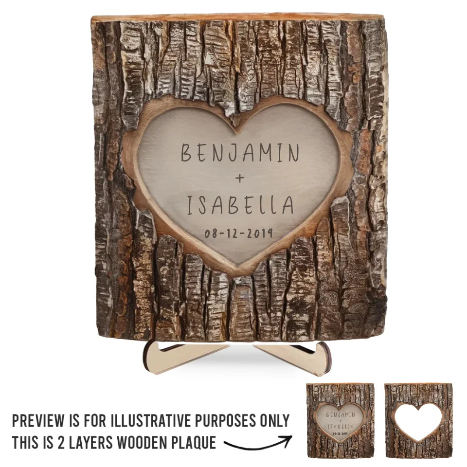 Tu es mon éternel - Plaque en bois personnalisée à 2 couches avec support pour couple - Cadeau pour mari, femme, anniversaire