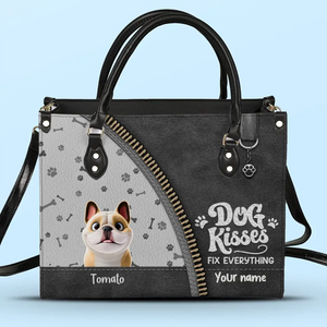 Coup de foudre ! Sac à main en cuir personnalisé pour chien ! Cadeau pour propriétaires et amoureux des animaux.