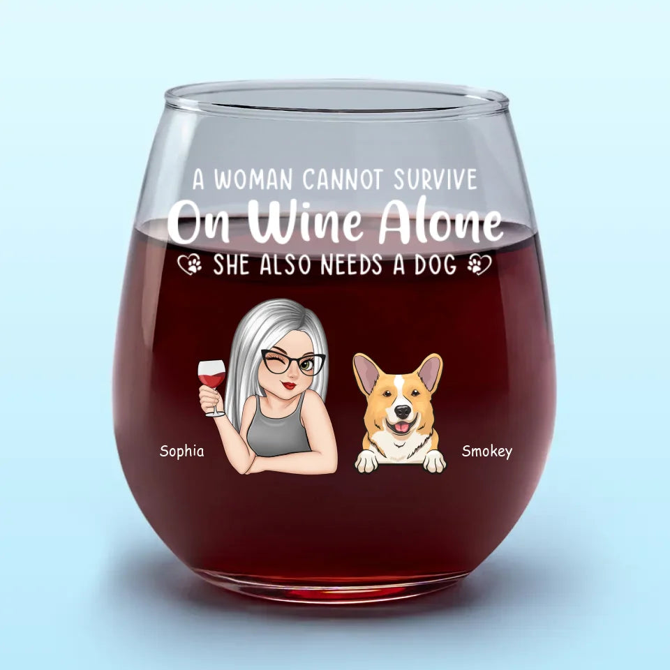 Le vin remplit le verre, un chien remplit le cœur - Verre à vin personnalisé avec chien - Cadeau pour les propriétaires d'animaux et les amoureux des animaux