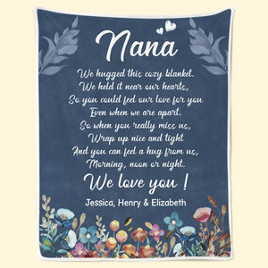 Vous pouvez sentir un câlin de notre part - Couverture familiale personnalisée - Cadeau pour maman, grand-mère