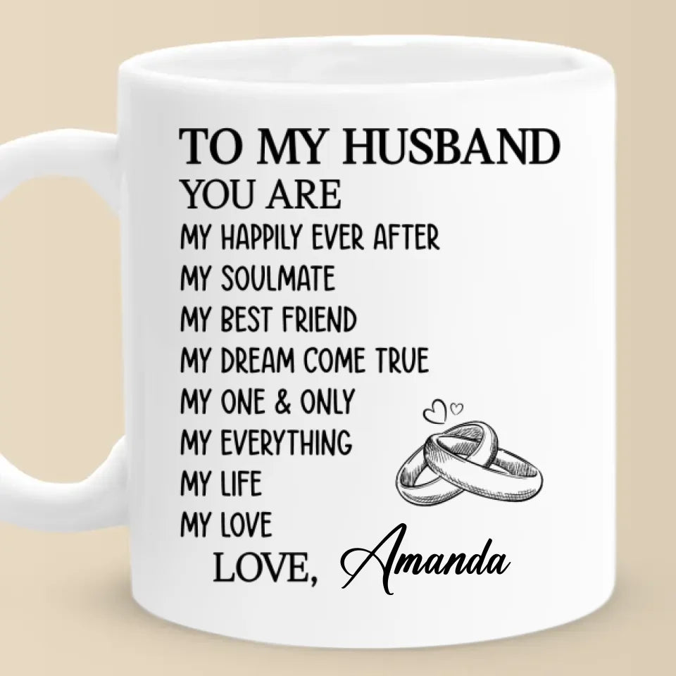 Tu es mon rêve devenu réalité - Tasse personnalisée pour couple - Cadeau pour mari et femme, anniversaire