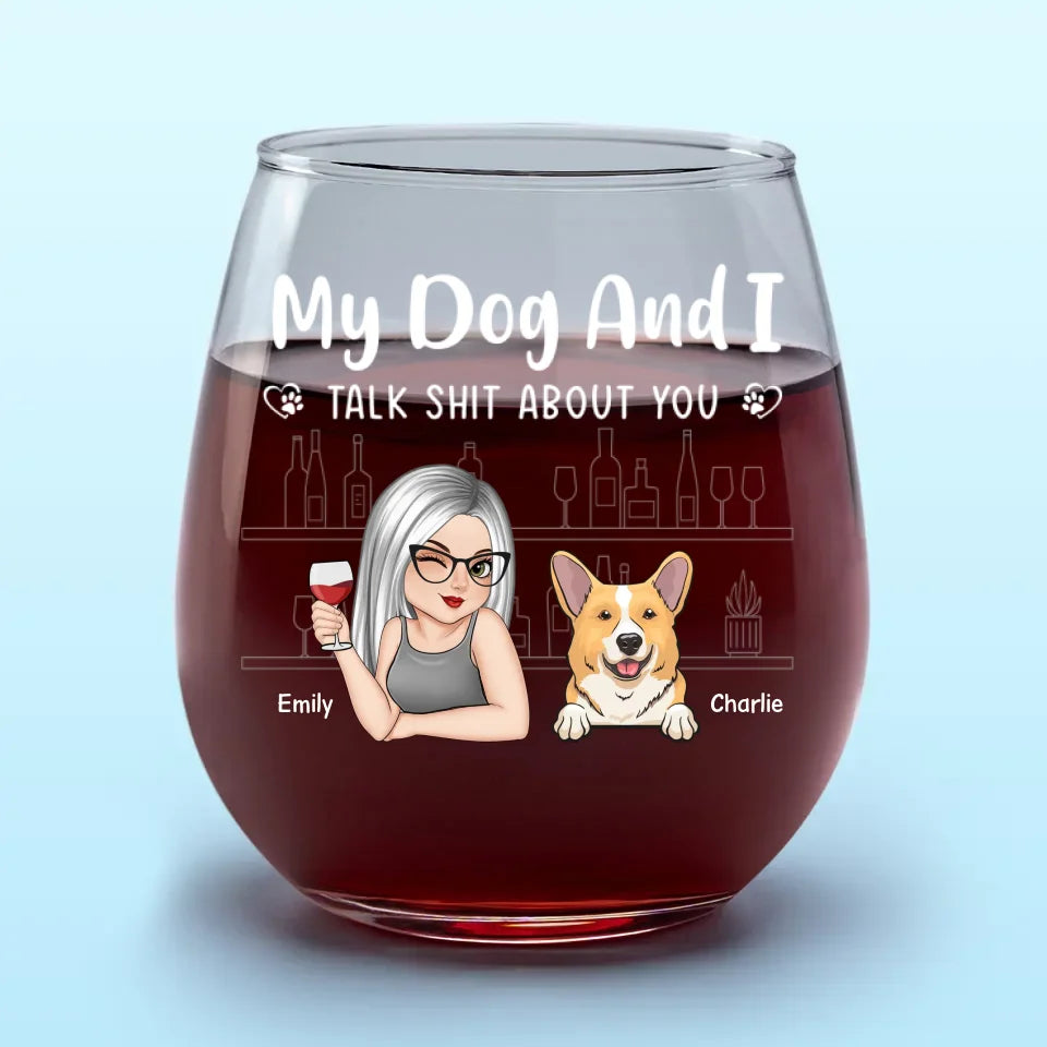 Mes animaux et mon vin font tout pour le mieux ! Verre à vin personnalisé pour chien et chat ! Cadeau pour les propriétaires et les amoureux des animaux.