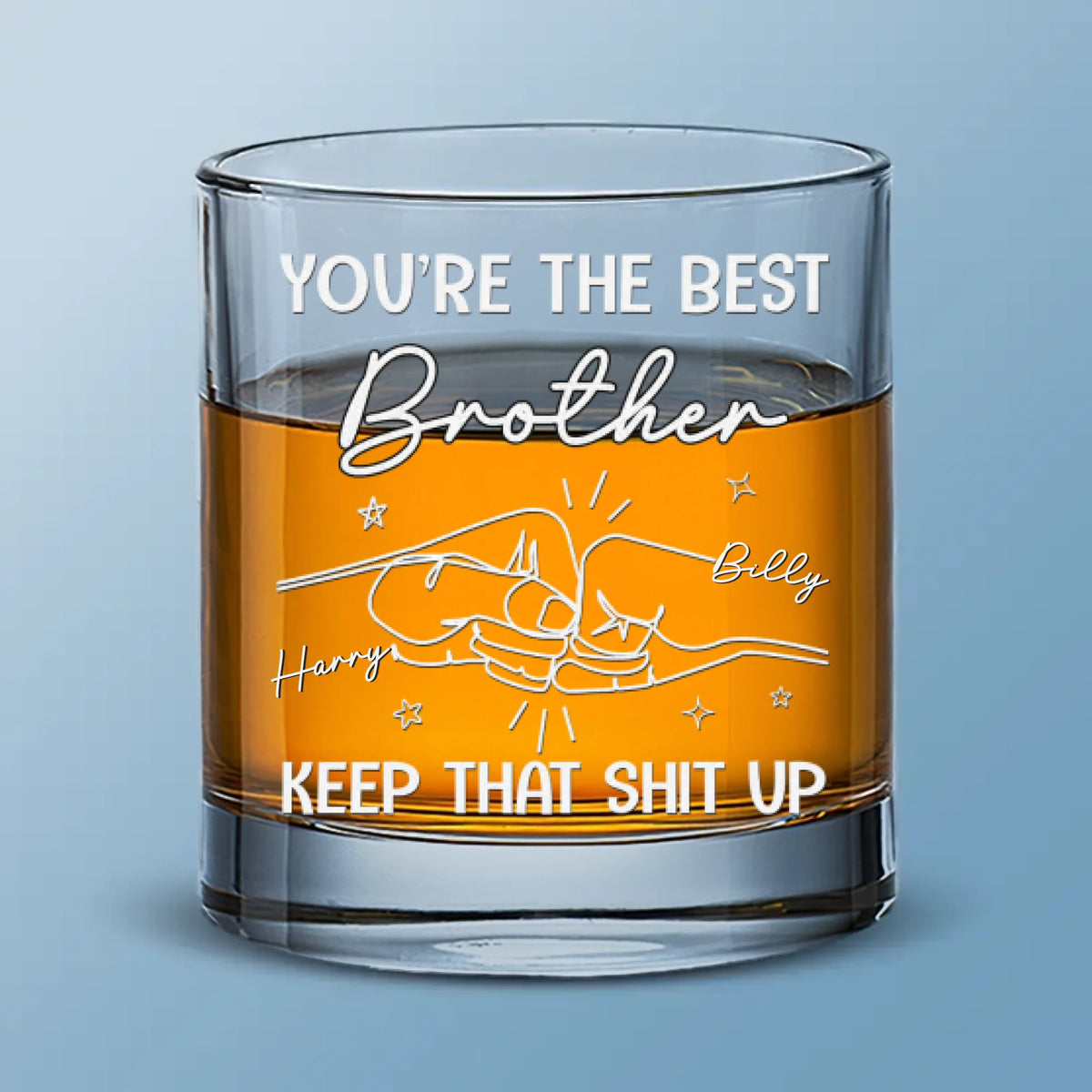 Tu es le meilleur frère du monde - Verre à whisky personnalisé pour la famille - Cadeau pour les membres de la famille