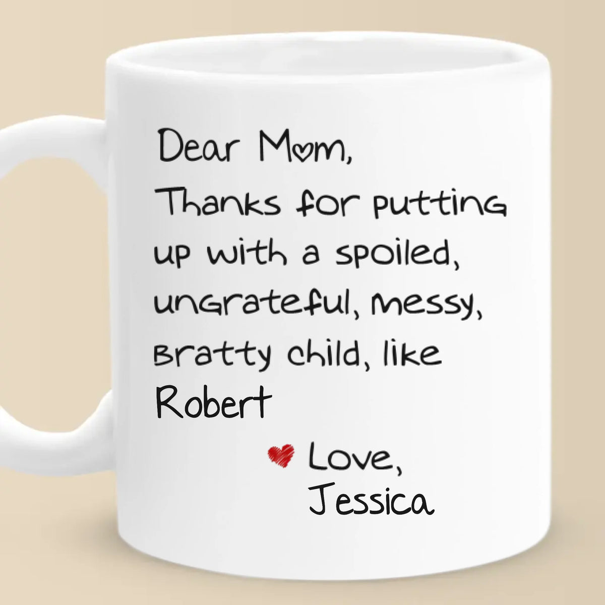Chère maman, tu es ma thérapeute bénévole préférée - Tasse personnalisée pour la famille - Cadeau pour maman
