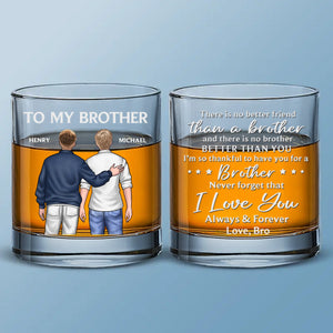 Il n'y a pas de meilleur ami qu'un frère - Verre à whisky personnalisé pour la famille - Cadeau pour les membres de la famille