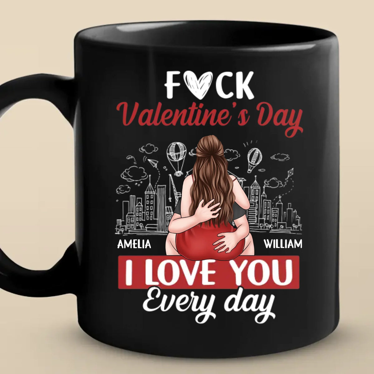Tu as le goût de l'éternité - Tasse noire personnalisée pour couple - Cadeau pour mari et femme, anniversaire