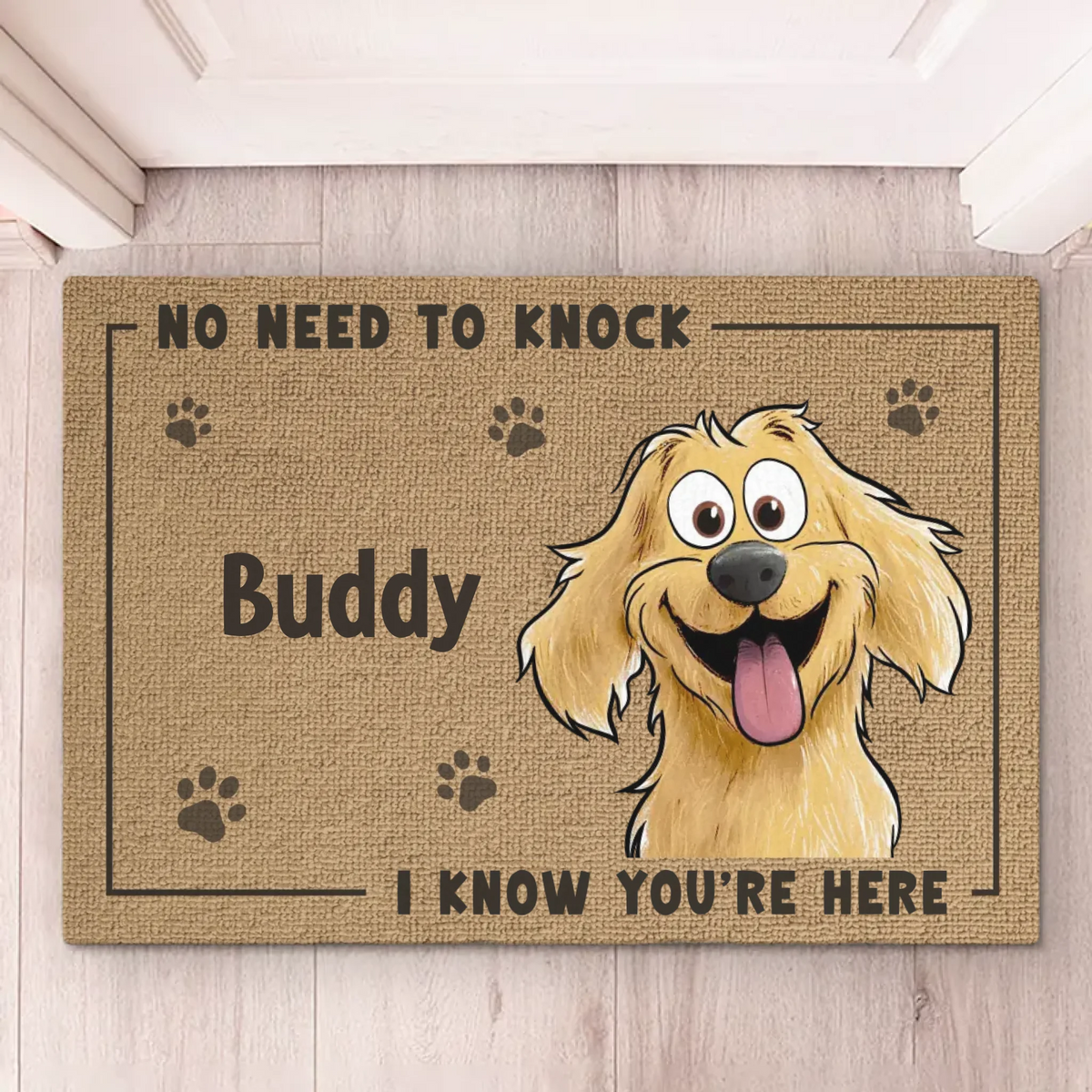Tapis décoratif personnalisé pour chien « Home Sweet Home » (avec approbation de patte requise) – Cadeau de pendaison de crémaillère pour propriétaires et amoureux des animaux