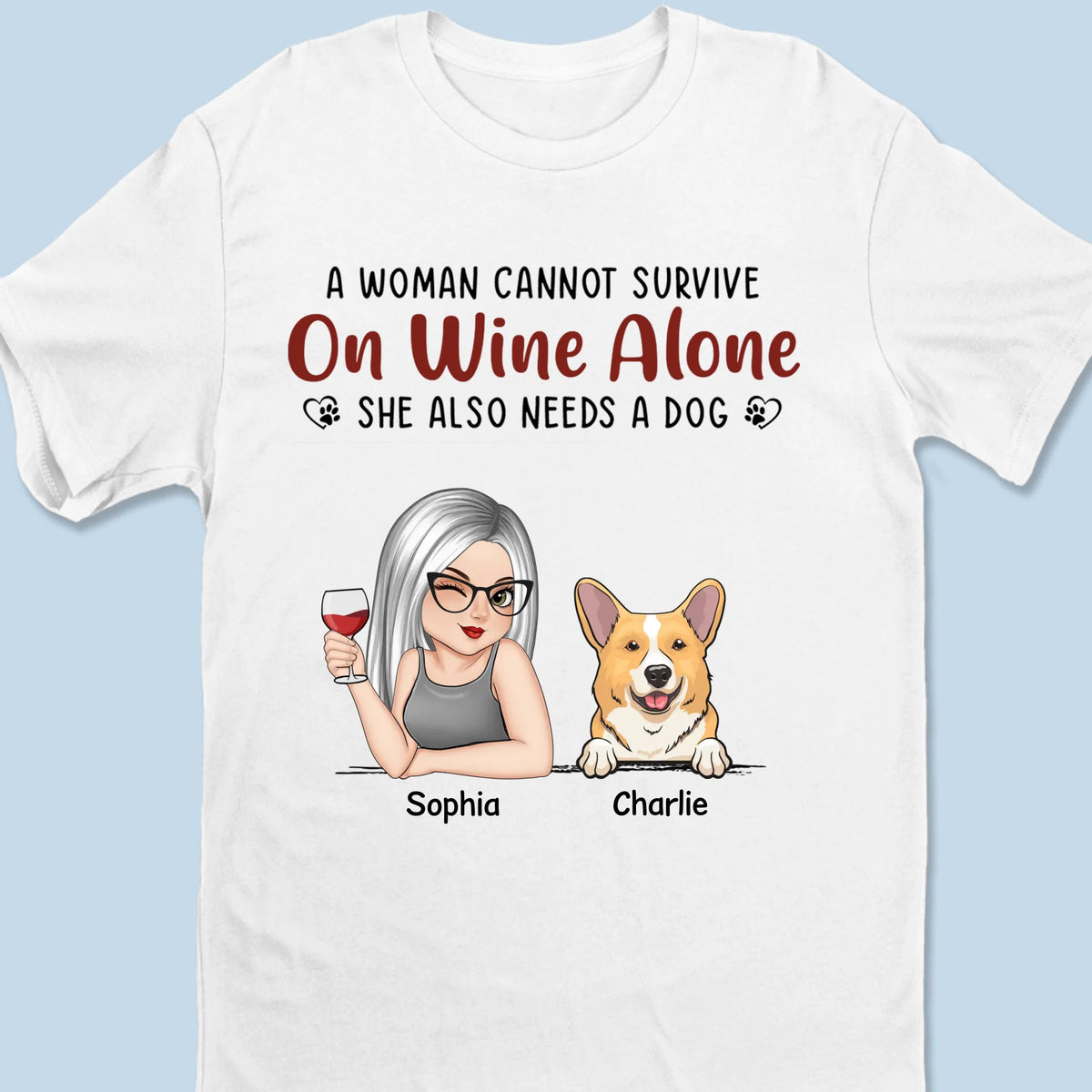 Quatre pattes, amour éternel - T-shirt unisexe personnalisé pour chien, t-shirt premium, sweat à capuche - Cadeau pour propriétaires et amoureux des animaux