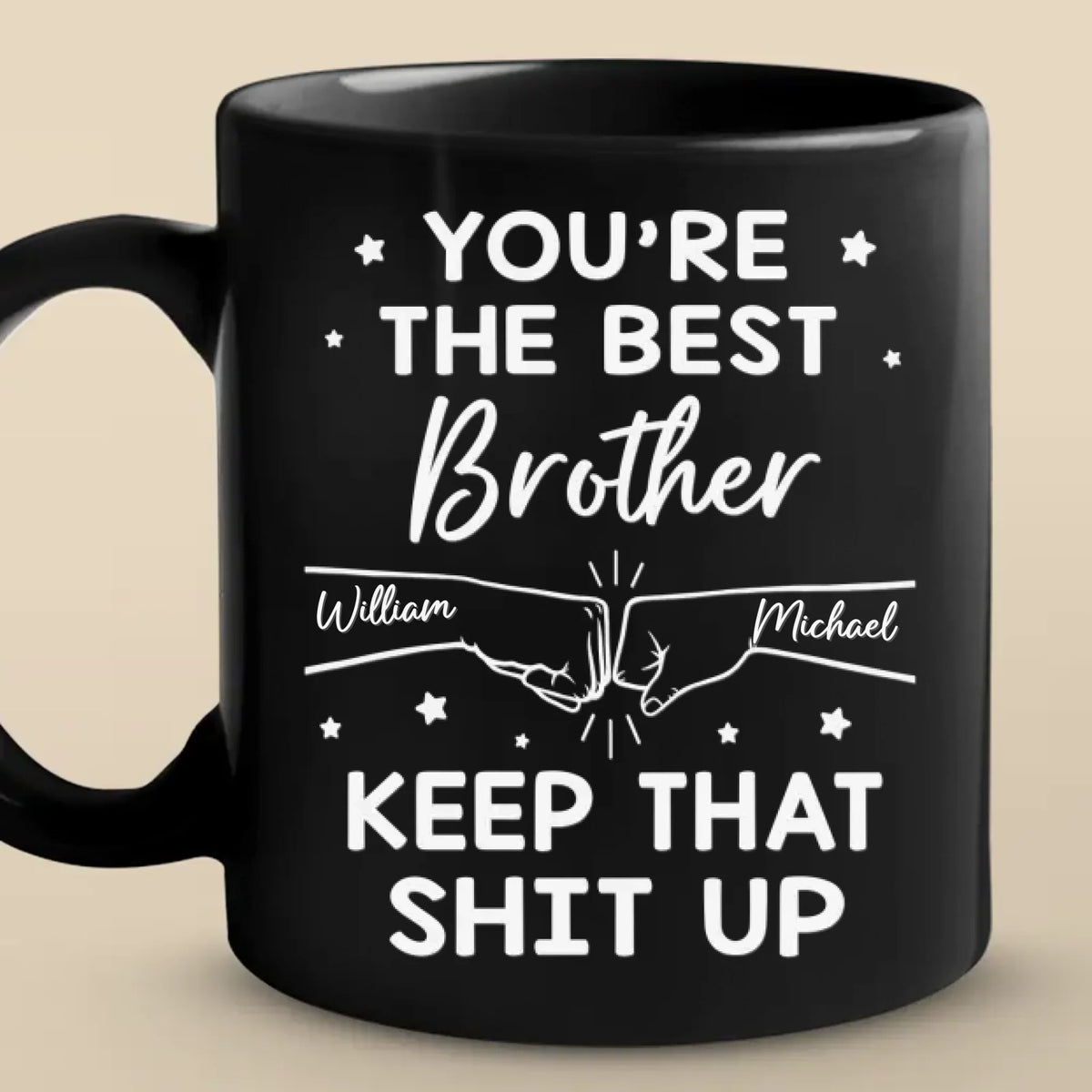 Tu es le meilleur frère - Mug noir personnalisé pour la famille - Cadeau pour les membres de la famille