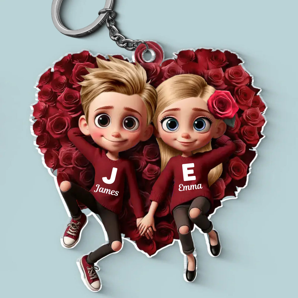 Ton amour est le soleil qui fait fleurir les roses de mon cœur - Porte-clés personnalisé en acrylique pour couple - Cadeau pour mari et femme, anniversaire