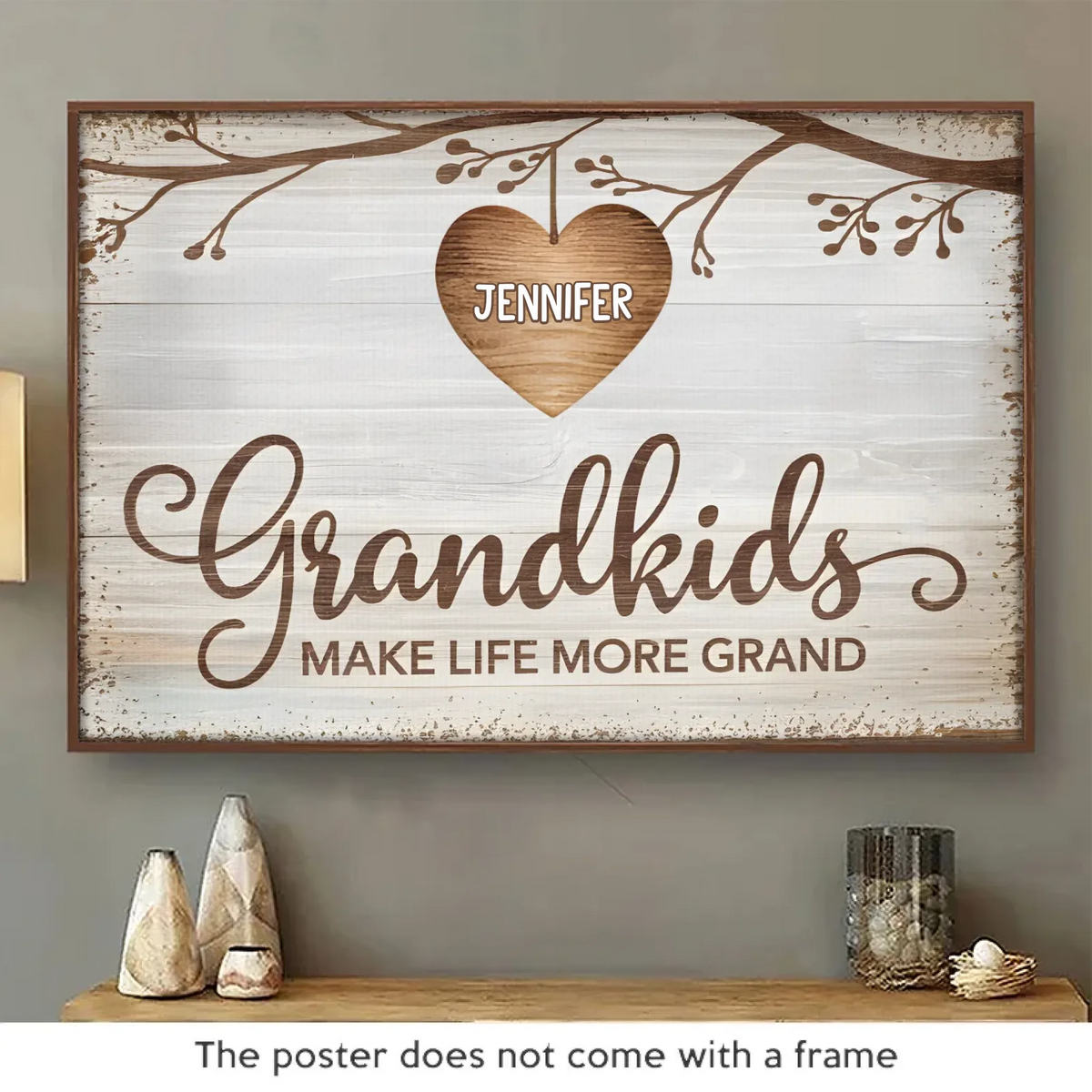 Un petit-enfant est un arbre de vie, nourri par des générations - Affiche horizontale personnalisée pour la famille - Cadeau pour maman, grand-mère