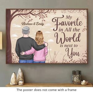 Ensemble, toujours mieux ! Affiche horizontale personnalisée pour couple - Cadeau pour mari et femme, anniversaire