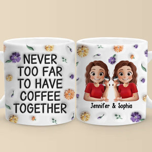 La véritable amitié résiste à l'épreuve du temps - Mug personnalisé avec effet gonflé en 3D - Cadeau pour les meilleures amies, les meilleures amies, les meilleures sœurs