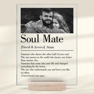 Photo personnalisée « Mon âme a trouvé son âme sœur » – Plaque acrylique rectangulaire personnalisée pour couple – Cadeau pour mari et femme, anniversaire