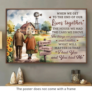 Ensemble, nous vieillissons comme le bon vin - Affiche horizontale personnalisée pour couple - Cadeau pour mari et femme, anniversaire