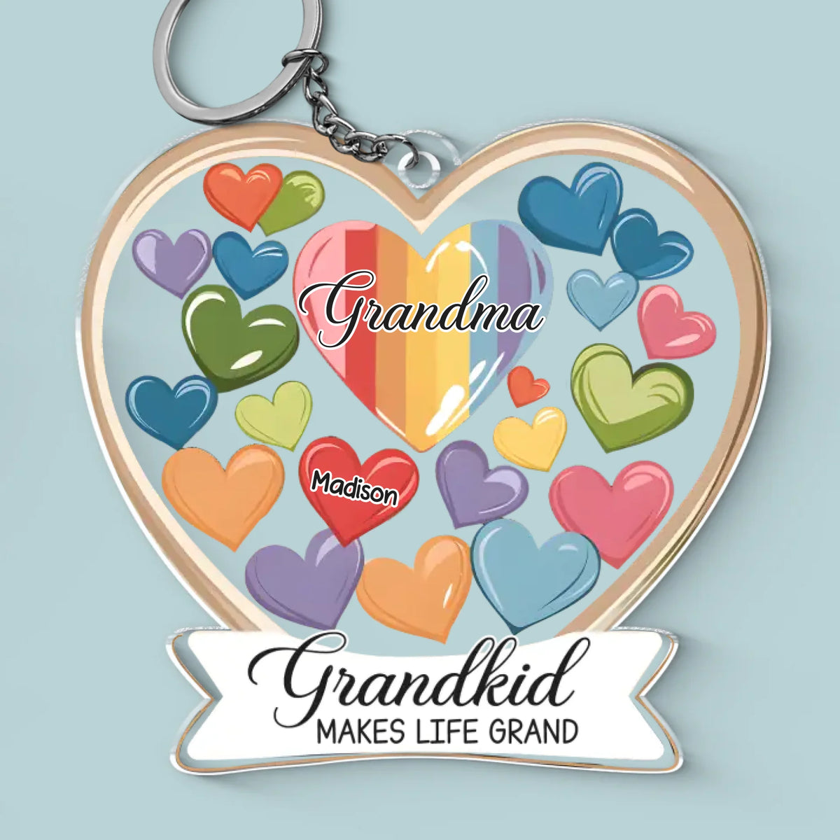 Les petits-enfants rendent la vie plus belle - Porte-clés personnalisé en acrylique - Cadeau pour grand-mère, grand-père et petit-enfant
