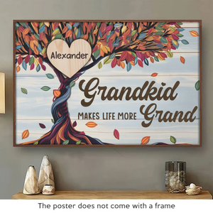 Mes petits-enfants sont mes préférés - Affiche horizontale personnalisée pour la famille - Cadeau pour grand-mère, grand-père, petit-enfant