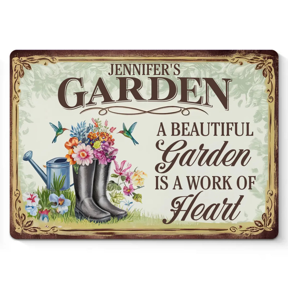 Mon amour plante tout le jardin - Plaque en métal personnalisée pour la décoration intérieure de la famille - Cadeau pour vous-même, vos meilleurs amis, vos frères et sœurs, les membres de votre famille