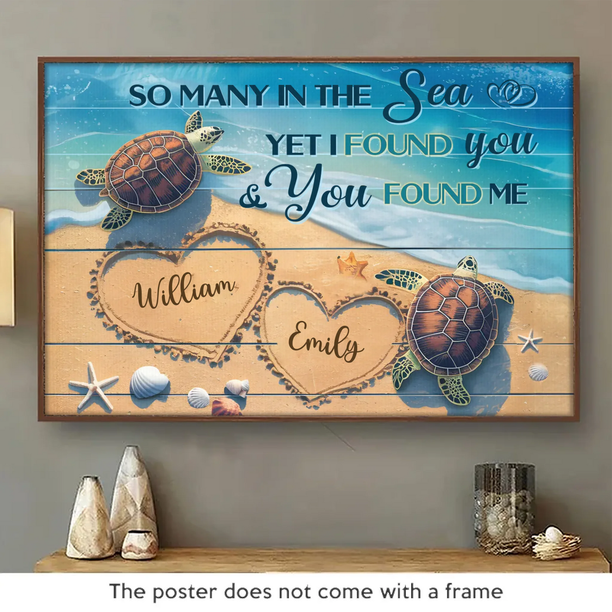 Je t'aime complètement, tel que tu es - Affiche horizontale personnalisée pour couple - Cadeau pour mari et femme, anniversaire