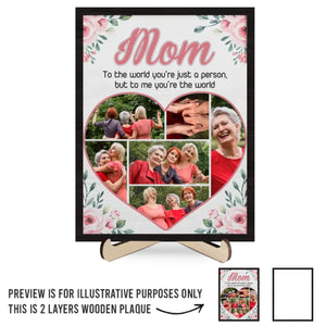 Photo personnalisée : Toujours reconnaissant pour ces moments ! Plaque en bois personnalisée à 2 couches avec support pour famille ! Cadeau pour maman et fille