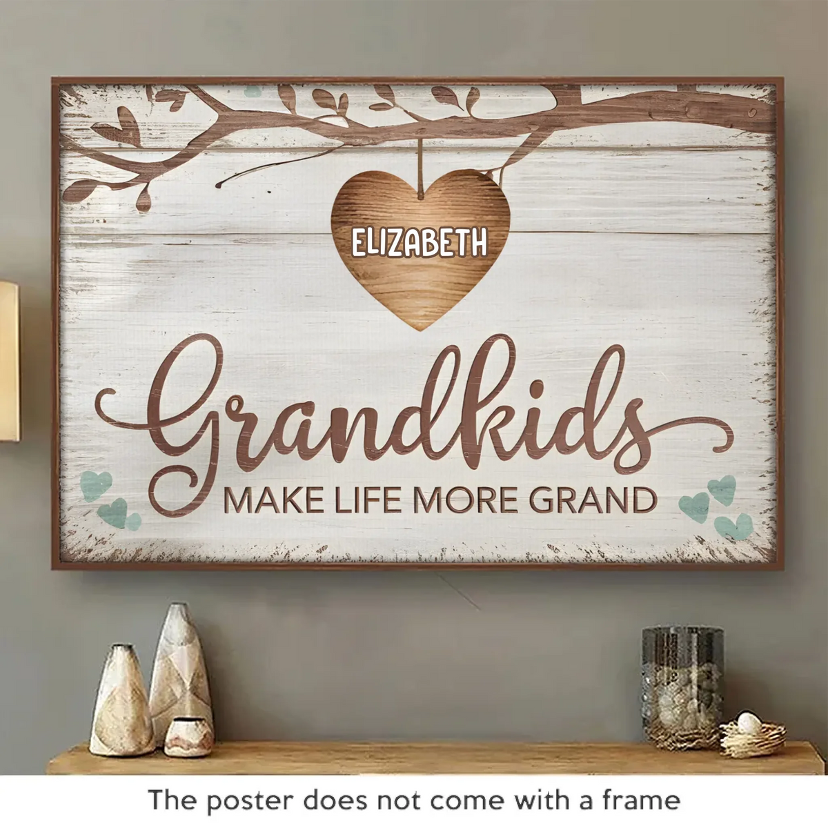 Chaque petit-enfant est une grande bénédiction - Affiche horizontale personnalisée pour la famille - Cadeau pour maman, grand-mère
