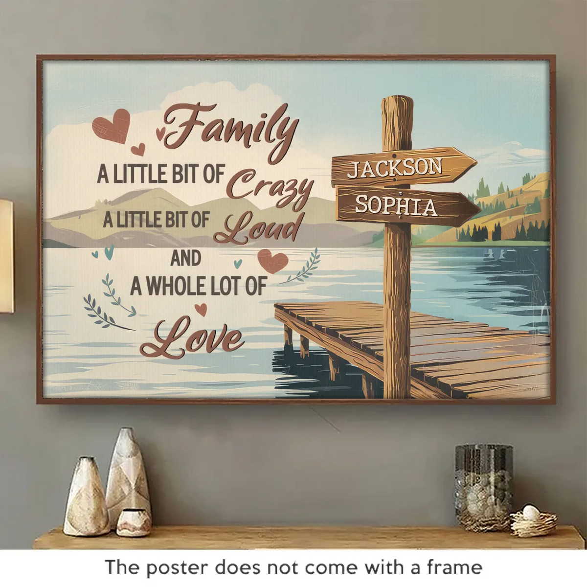 Chaque instant passé ensemble est un morceau de notre histoire - Affiche horizontale personnalisée pour la famille - Cadeau pour les membres de la famille