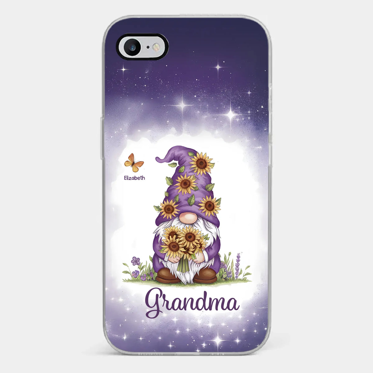 L'amour grandit mieux dans les bras de grand-mère - Coque de téléphone transparente personnalisée pour famille - Cadeau pour maman et grand-mère
