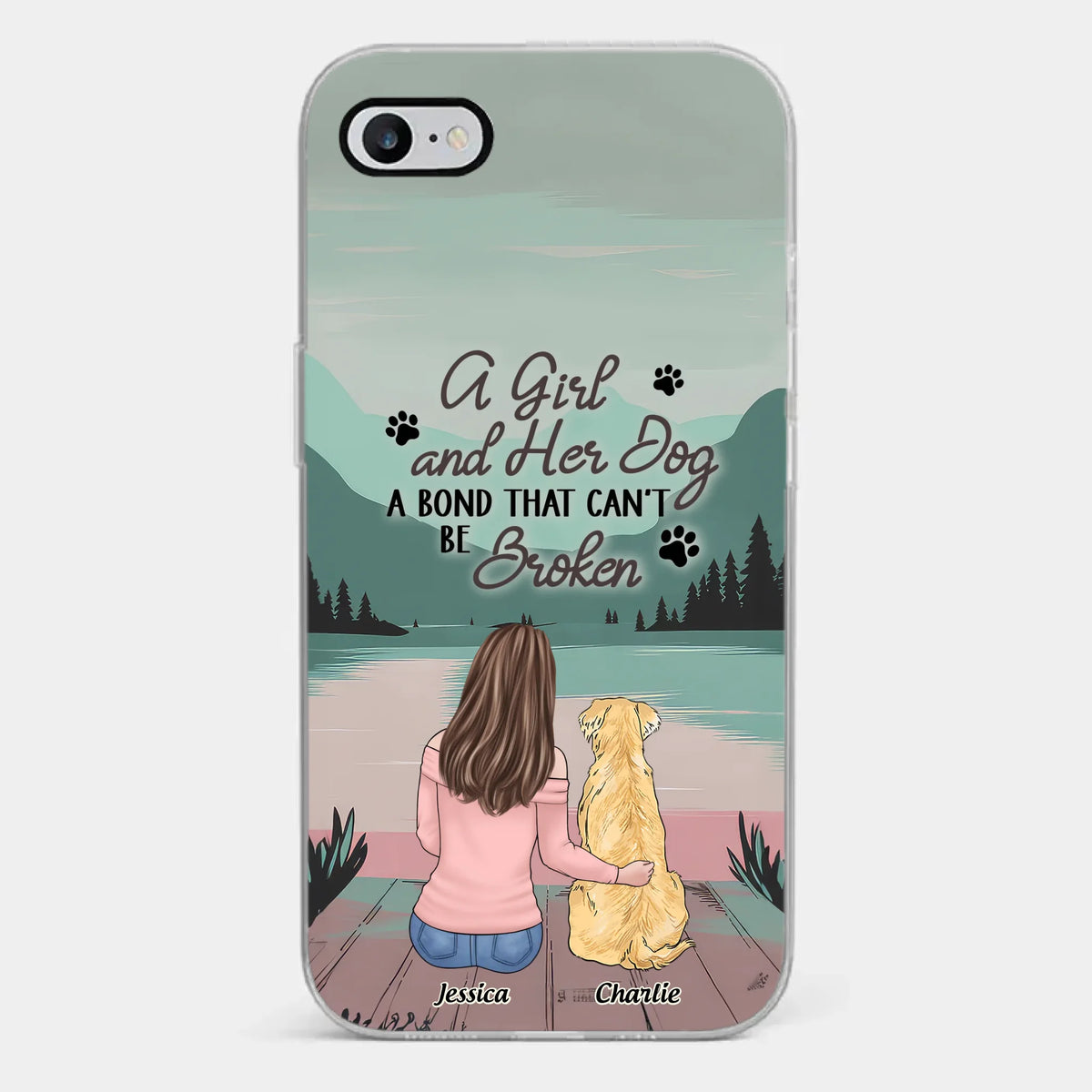 Tails Of Love - Coque de téléphone transparente personnalisée pour chien - Cadeau pour propriétaires et amoureux des animaux