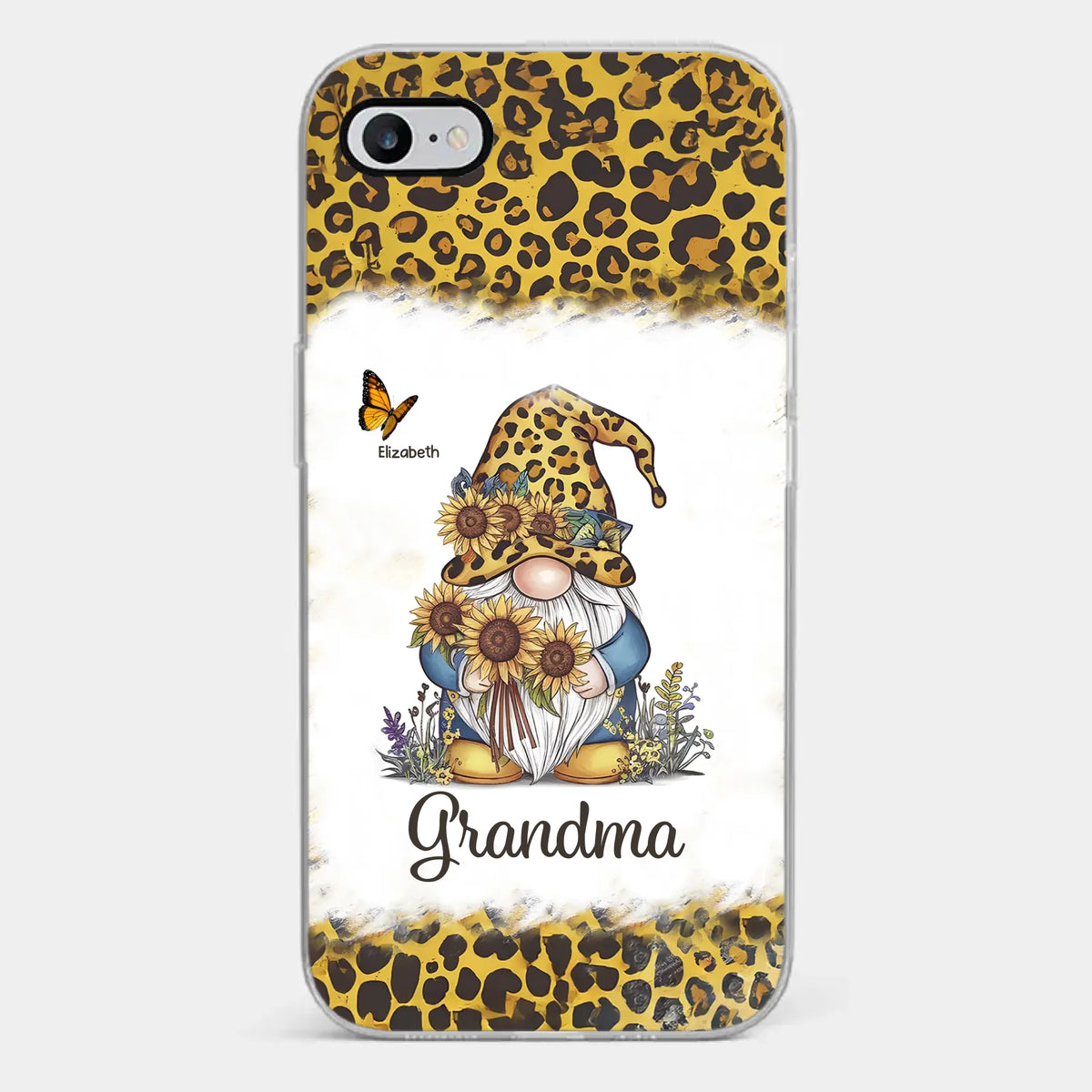 La sagesse d'un gnome, le cœur d'une grand-mère - Coque de téléphone transparente personnalisée pour la famille - Cadeau pour maman et grand-mère