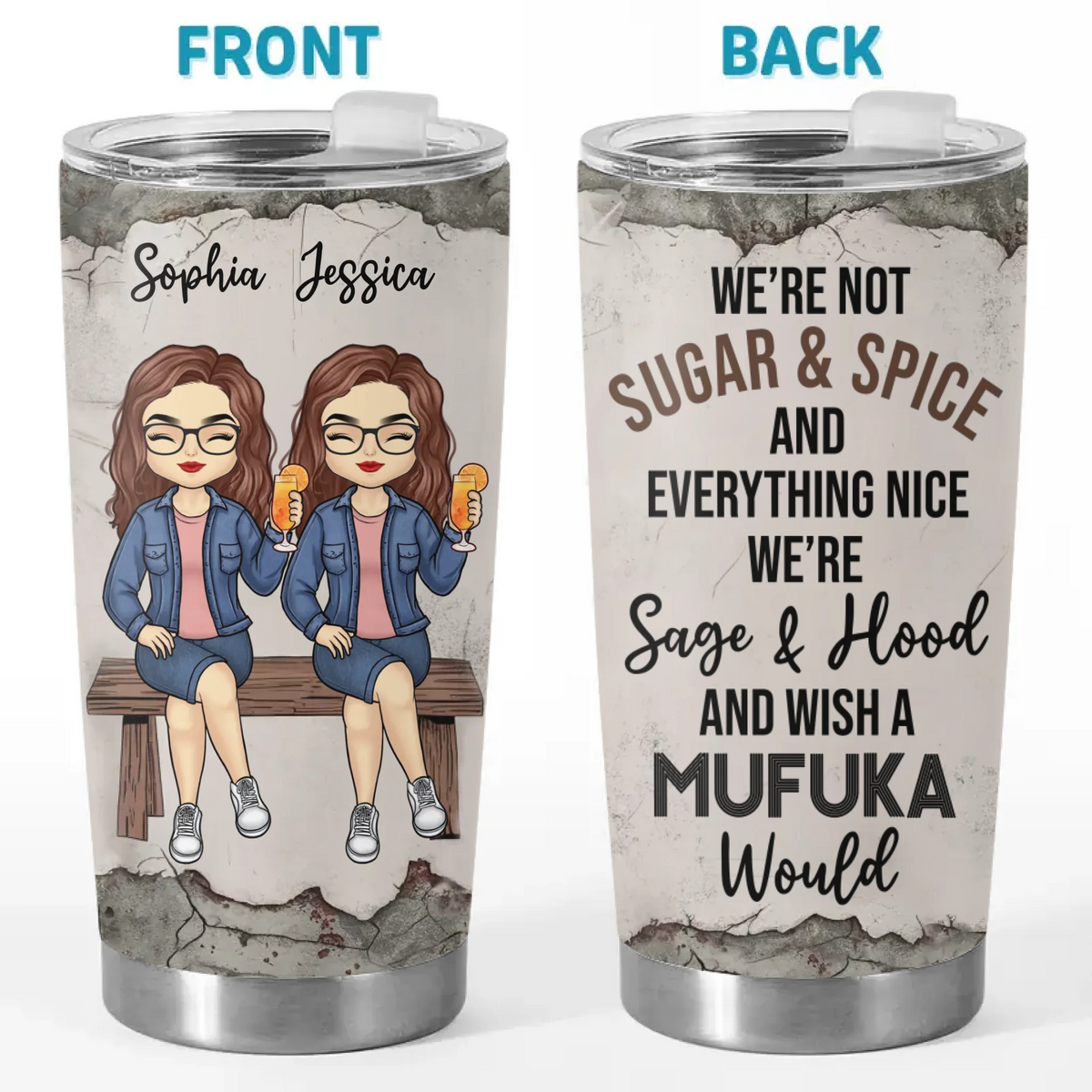 Avoir une sœur signifie que vous avez toujours un soutien - Gobelet personnalisé Bestie - Cadeau pour meilleures amies, meilleures amies, sœurs
