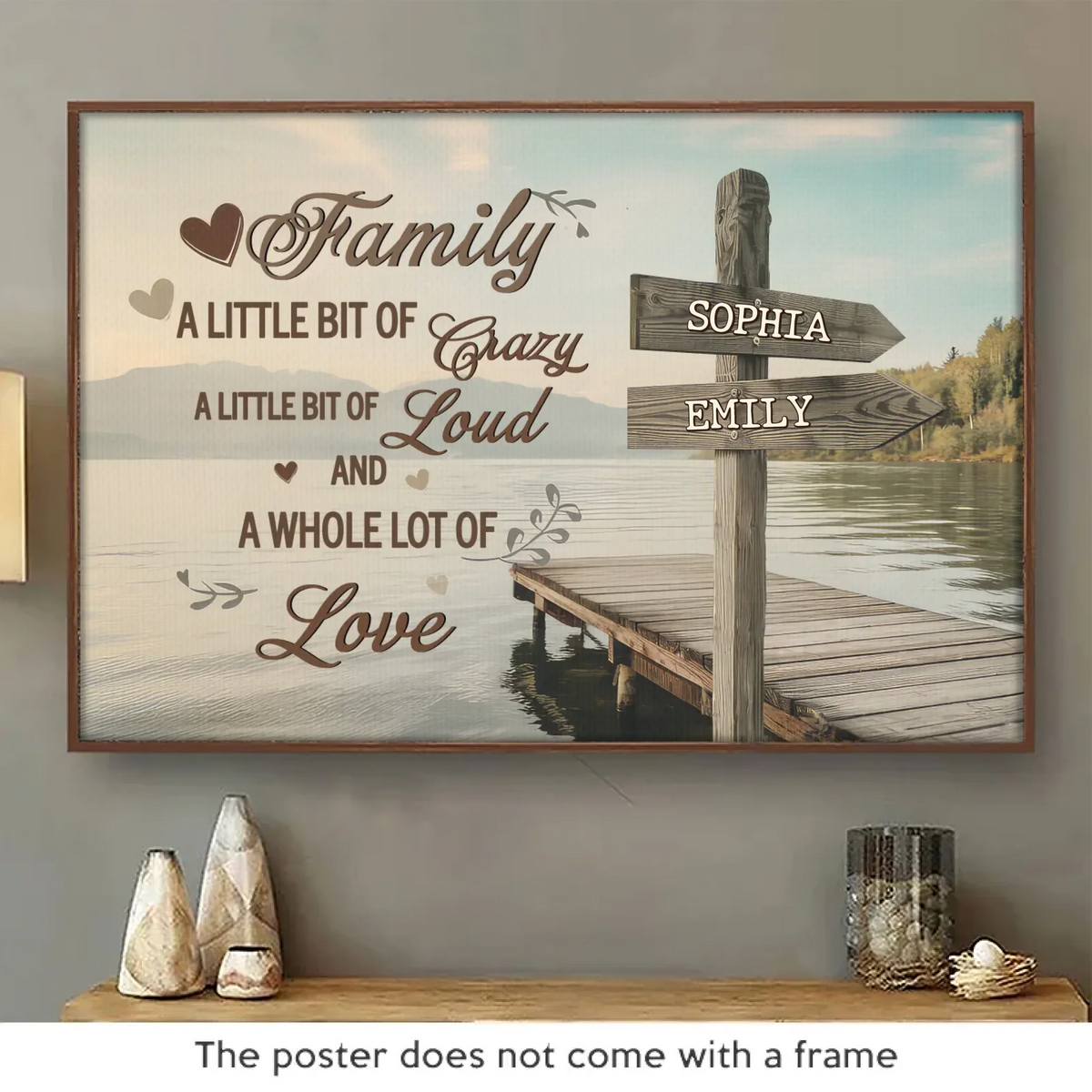 Ensemble, nous formons une belle famille - Affiche horizontale personnalisée pour la famille - Cadeau pour les membres de la famille
