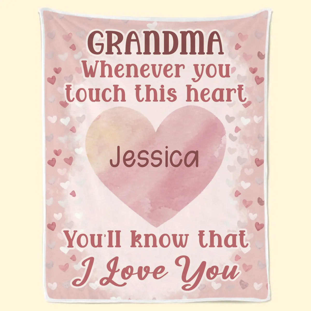 L'amour de grand-mère est pour toujours dans mon cœur - Couverture personnalisée pour la famille - Cadeau pour maman, grand-mère