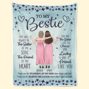 Tu es la sœur que j'ai choisie - Couverture personnalisée Bestie - Cadeau pour meilleures amies, BFF, sœurs