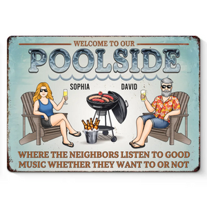 Griller, refroidir et remplir - Plaque décorative personnalisée en métal pour couple - Cadeau de pendaison de crémaillère pour vous-même, votre mari, votre femme, vos meilleurs amis ou votre famille