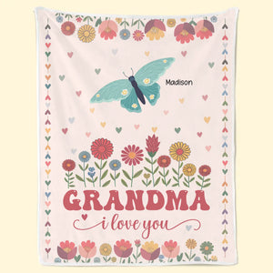 Enveloppez-la dans la chaleur de ses propres soins infinis - Couverture familiale personnalisée - Cadeau de fête des mères pour maman, grand-mère
