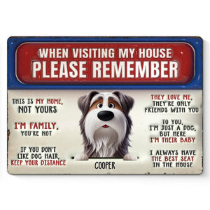 Mon chien fait de cette maison un foyer - Plaque en métal personnalisée avec effet gonflable 3D - Cadeau de pendaison de crémaillère pour les propriétaires d'animaux et les amoureux des animaux