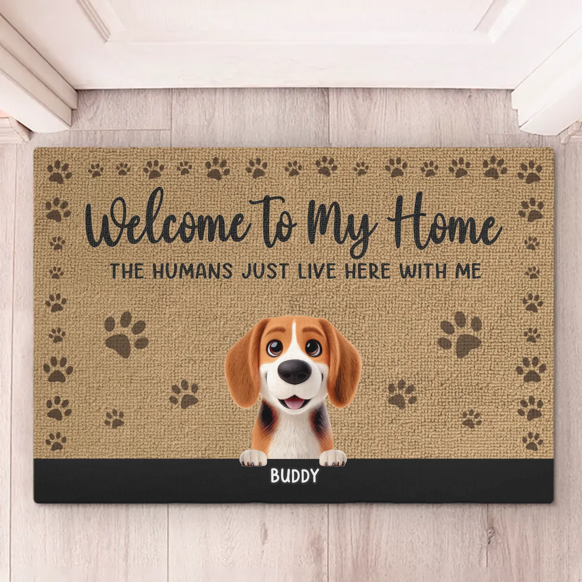 Les animaux font les règles, les humains paient les factures - Tapis décoratif personnalisé pour chien - Cadeau de pendaison de crémaillère pour propriétaires et amoureux des animaux