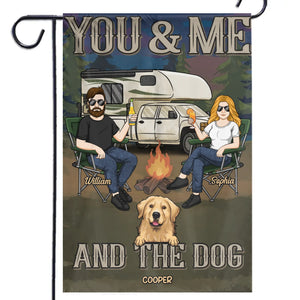 Juste toi, moi et des queues espiègles - Drapeau personnalisé pour chien - Cadeau pour mari, femme, propriétaires d'animaux, amoureux des animaux