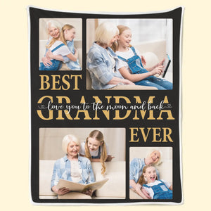 Couverture personnalisée avec photo « Meilleure grand-mère de tous les temps » - Cadeau pour grand-mère et petit-enfant