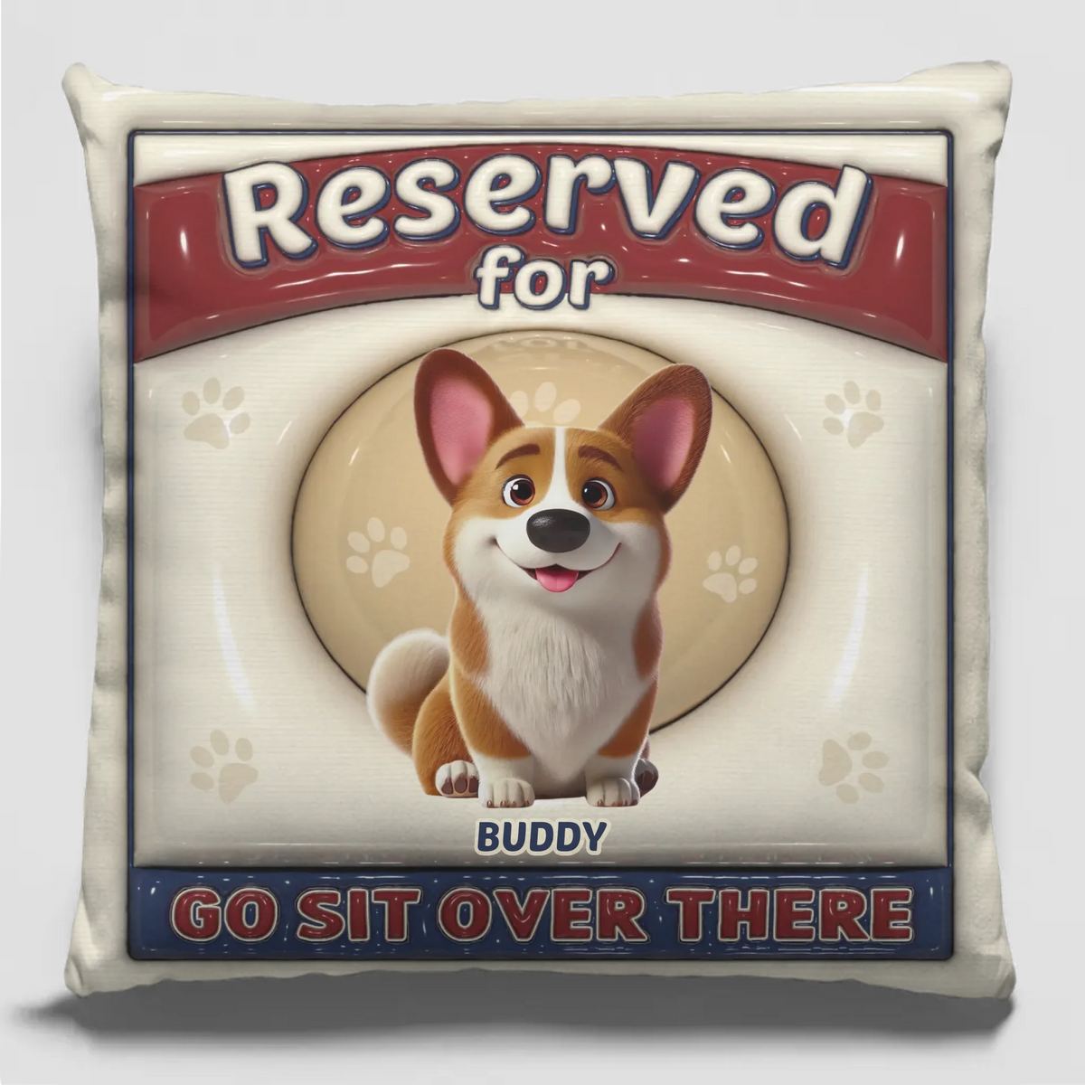 Occupé par la fourrure, l'amour et l'attitude - Coussin imprimé 3D personnalisé pour chien et chat - Cadeau pour propriétaires et amoureux des animaux