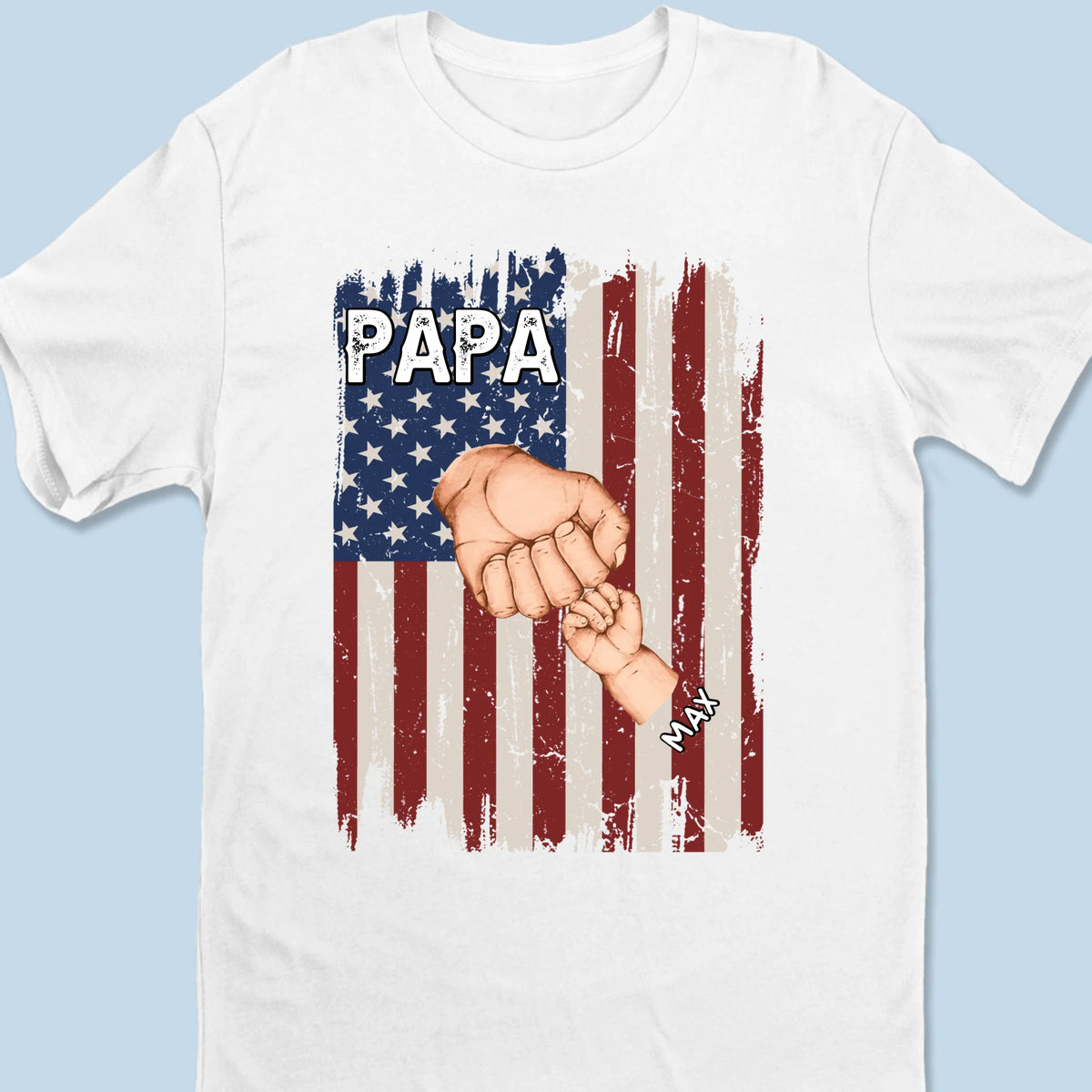 Créé par papa, inspiré par grand-père - T-shirt unisexe personnalisé pour la famille, t-shirt premium, sweat à capuche - Cadeau de fête des pères pour papa, grand-père